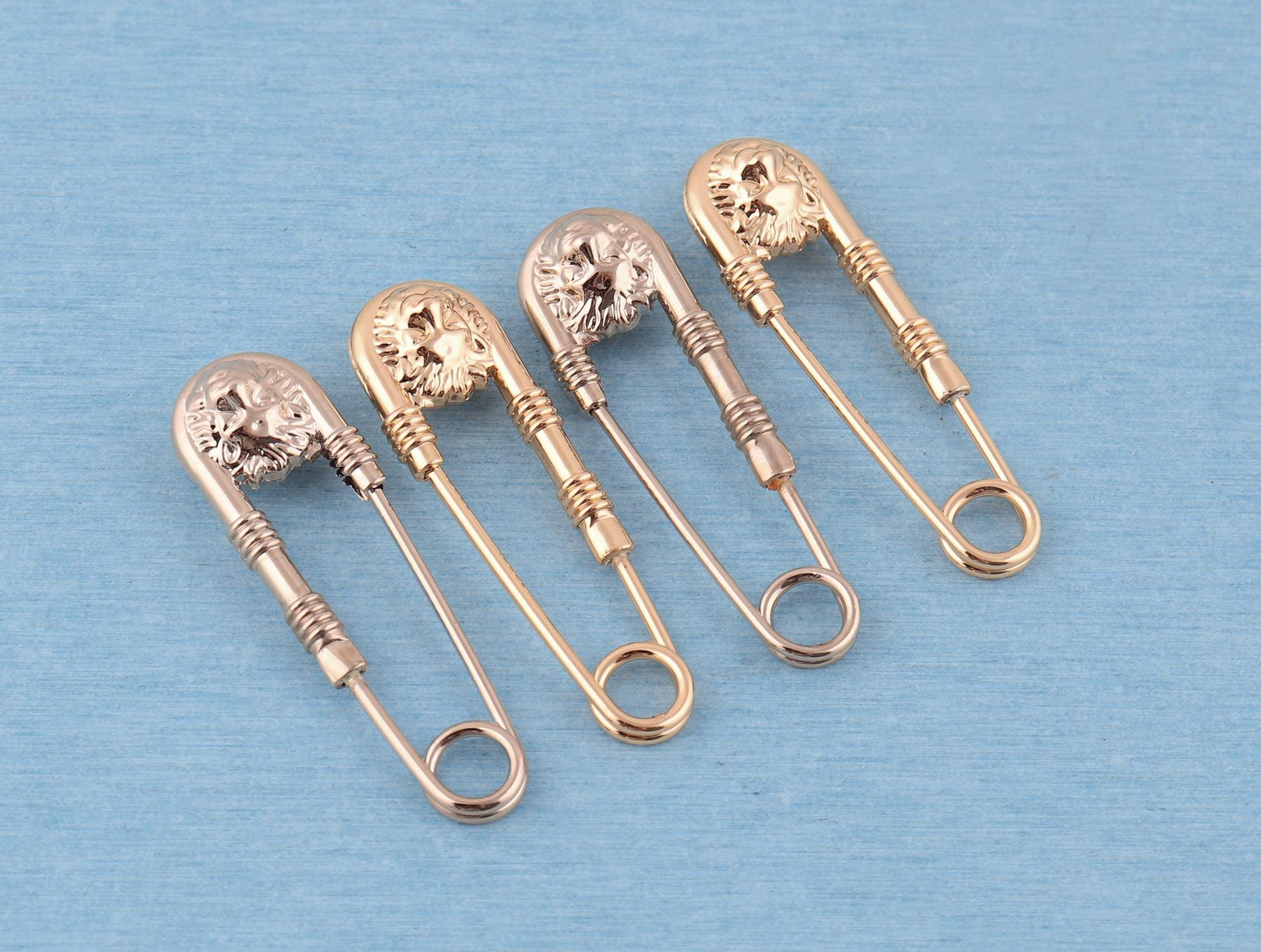 Lion Head Brooch Safety Pin: Gold/silver Scarf Pin (2pcs) - Etsy