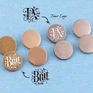 Personalized Laser Engraved Logo Button:Custom Brand Logo 20mm Round Metal Buttons