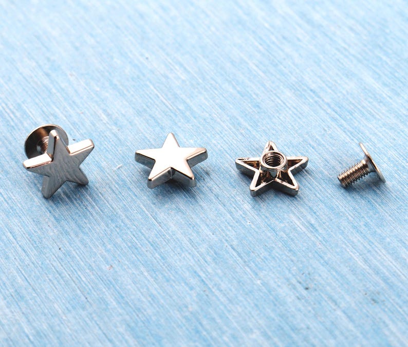 Metal Star Rivets: 12mm Screw Studs, DIY Leather Crafts - Etsy