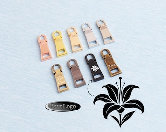 Customizable Engraved Metal Zipper Pull: DIY Handbag & Apparel (38x12mm)