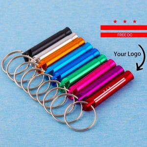 Personalized Engraved Whistle Keychain: Aluminum, Gift for Coach/Dad