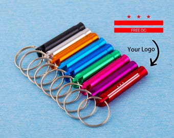 Personalized Engraved Whistle Keychain: Aluminum, Gift for Coach/Dad