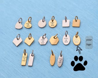 Personalized Laser Engraved Logo Tags: Mini Metal Jewelry Charms