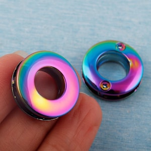 Rainbow Alloy Grommets Eyelets: 10mm Inner Diameter, Leather Craft