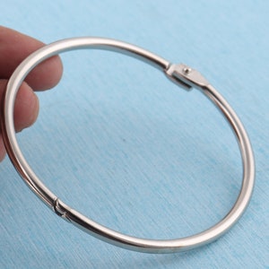 Silver Metal Binding Ring: 79mm Book Hinge Clasp