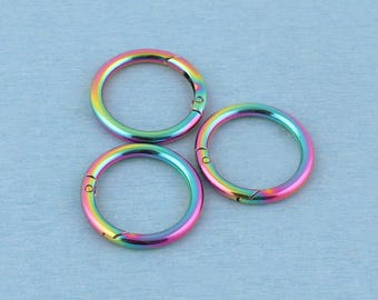 32mm inner Rainbow Spring O Rings: 1.25" Metal Snap Hook for Bag Straps