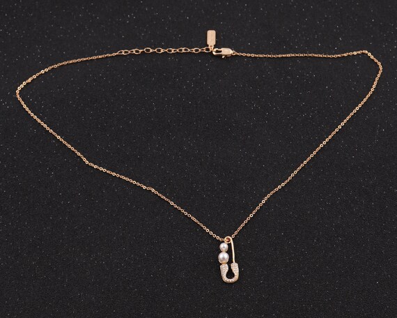 Fashion Pin Pearl Necklace Pendant 