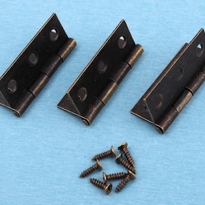 Antique bronze Schmuckschatulle Scharnier: Dekorative Metallbox Hardware (52 x 38 mm)