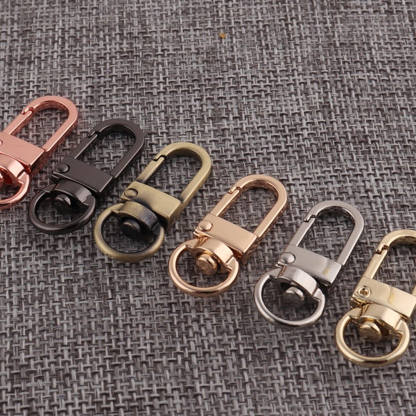 3/8" (9mm) 10pcs swivel clasp  metal snap hooks,belt buckles bronze-black-silver-rose gold-gold-light gold for purse chain hardware