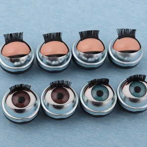 24mm Doll Eyes: Brown Toy Safety Eyes with Lashes