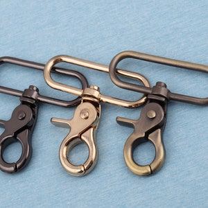 2 "lega girevole chiusura a scatto, clip a scatto a scatto, fibbia a gancio girevole per aragosta, hardware accessorio borsa interna oro / argento / nero / bronzo da 50 mm