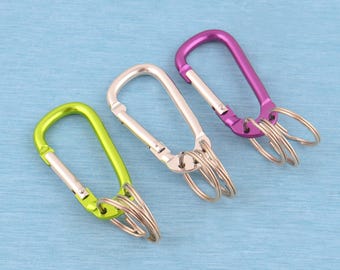 D-Shaped Aluminum Carabiner Keychain: Backpack Clip (61x31mm)