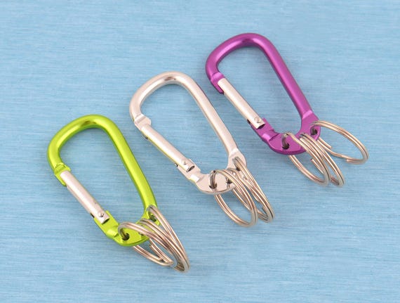 D-Shaped Aluminum Carabiner Keychain: Backpack Clip (61x31mm)