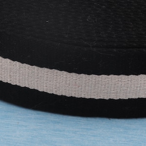 Black & White Striped Cotton Webbing - 2&quot; (50mm) Bag Strap