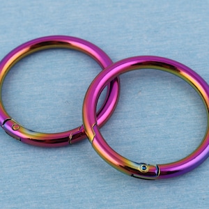 Rainbow Spring O Rings: 1.5&quot; Metal Snap Hook for Bag Straps