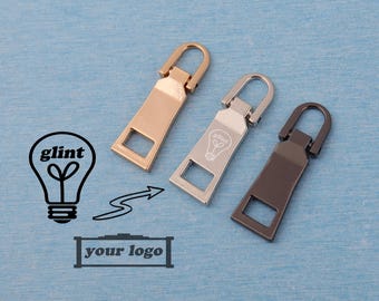 Aanpasbare gegraveerde ritssluiting: metalen ritssluiting (38 x 13 mm)