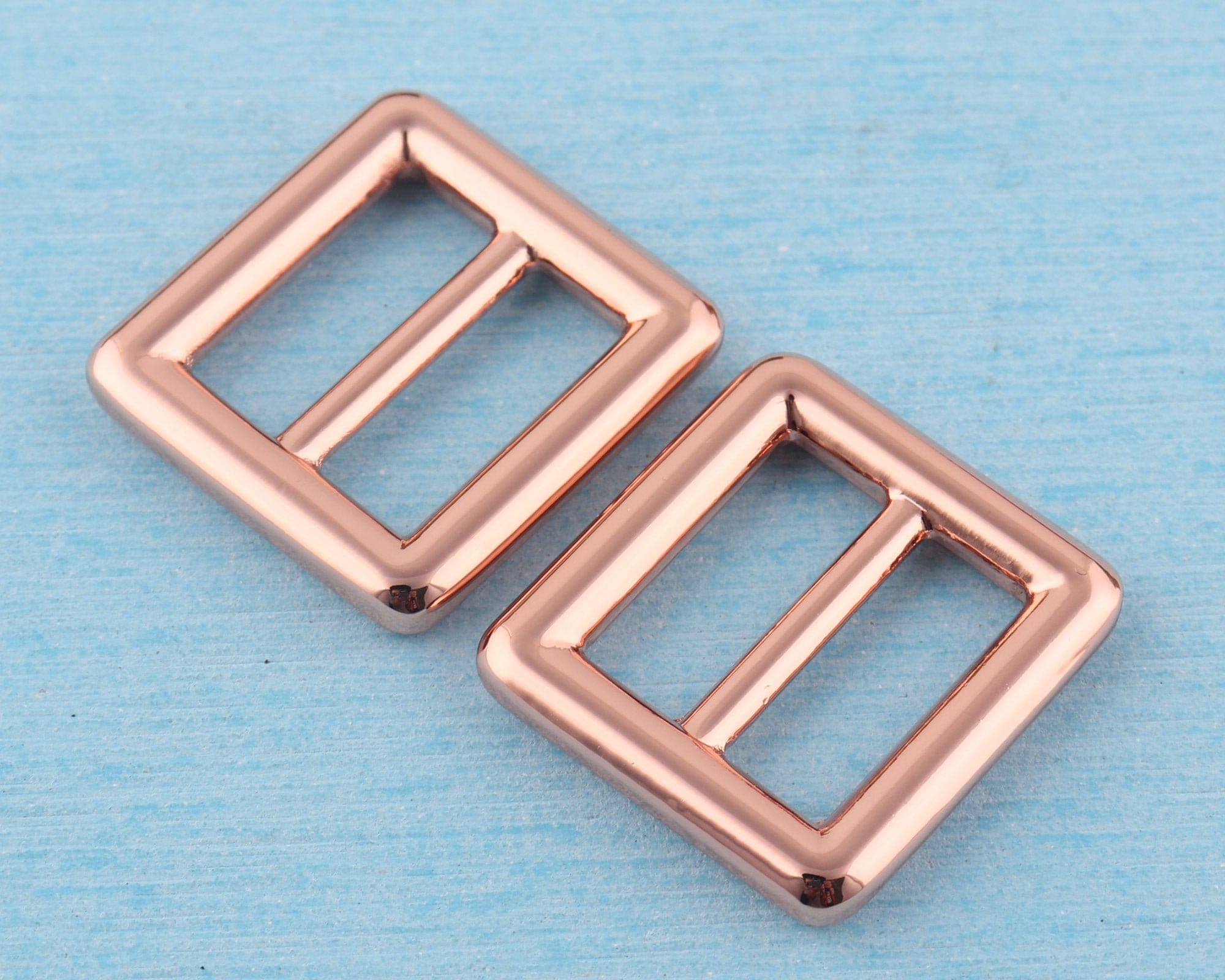 Rose Gold Metal Adjuster Slide Buckle: 19mm Bag Strap Fastener