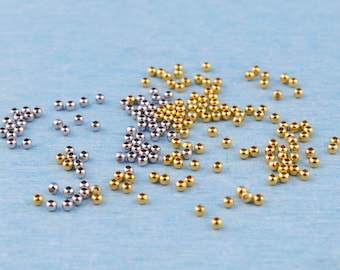 925 Sterling Silver Tiny Beads:Bracelet Necklace Bead DIY,Silver Jewelry Supply,2mm