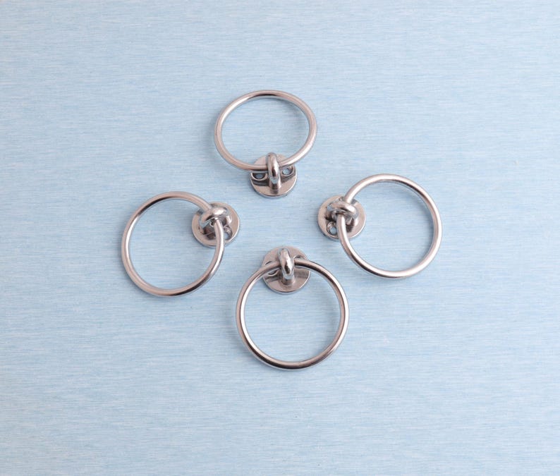 Silver Round Drop Ring Drawer Knobs Pull:Handle Hardware,Furniture Hardware(69mm) image 1