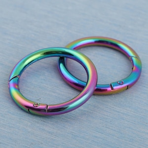 Rainbow Spring O Rings: 1.25&quot; Metal Snap Hook for Bag Straps