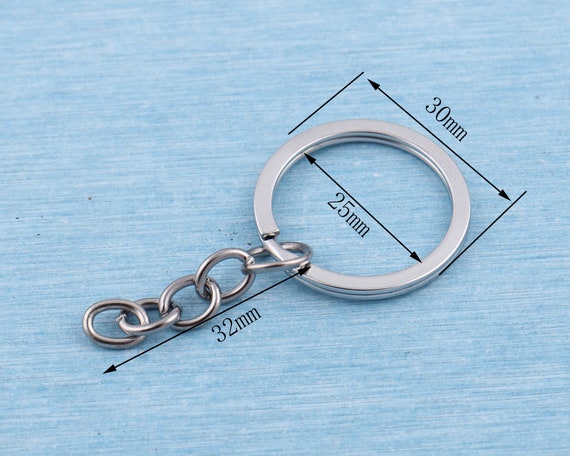 20MM Split ring with chain and screw KEY KEYRINGS KEYRING KEYS FINDINGS  CLASP