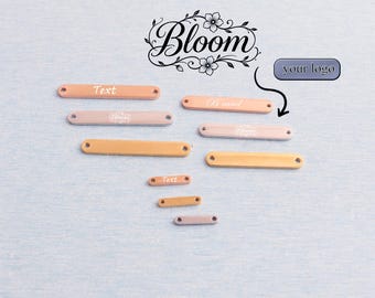 Personalized Laser Engraved Logo Tags: Mini Metal Jewelry Charms, Custom Brand Labels