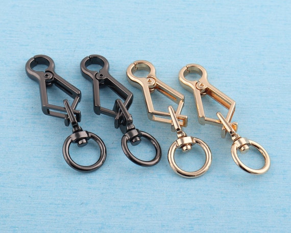 Moschettoni Girevoli In Metallo Dorato - 2 Pezzi Per Portachiavi E Borse