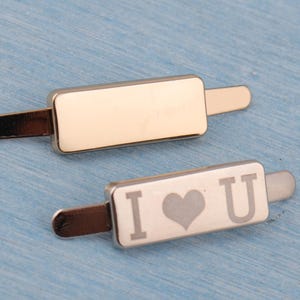 Custom Laser Engraved Metal Logo Tag: Rectangle Purse Feet, Bag Hardware (25x10mm)