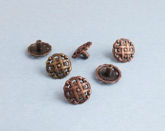 Antique Brass Floral Cabinet Knob - Vintage Dresser Drawer Pull (36*20mm)