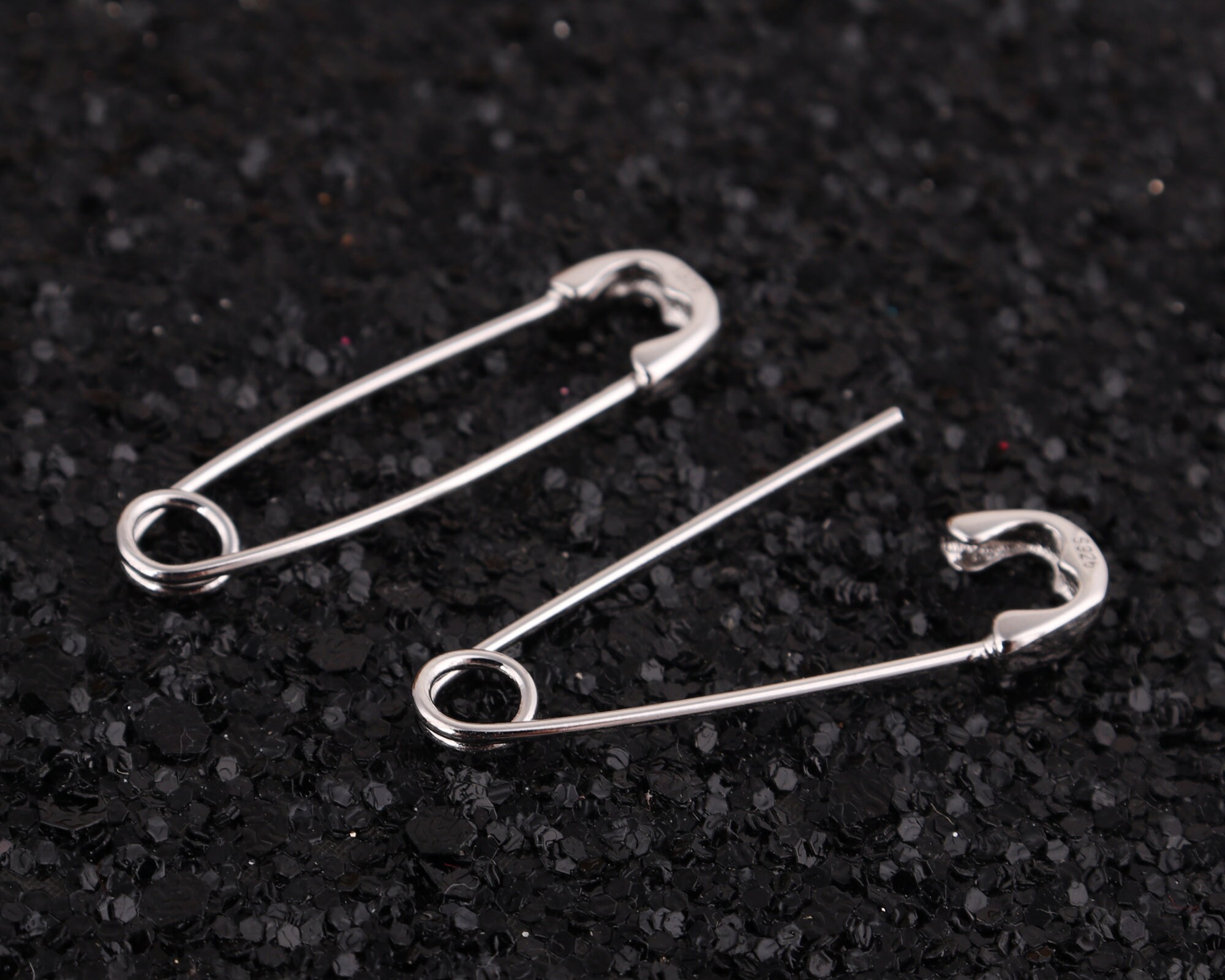 In Argento Sterling 925 Alla Moda Semplice Graffetta Grandi Orecchini A Cerchio - Foto 6