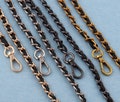 110cm Metal & Leather Bag Chain Strap with Swivel Clasps