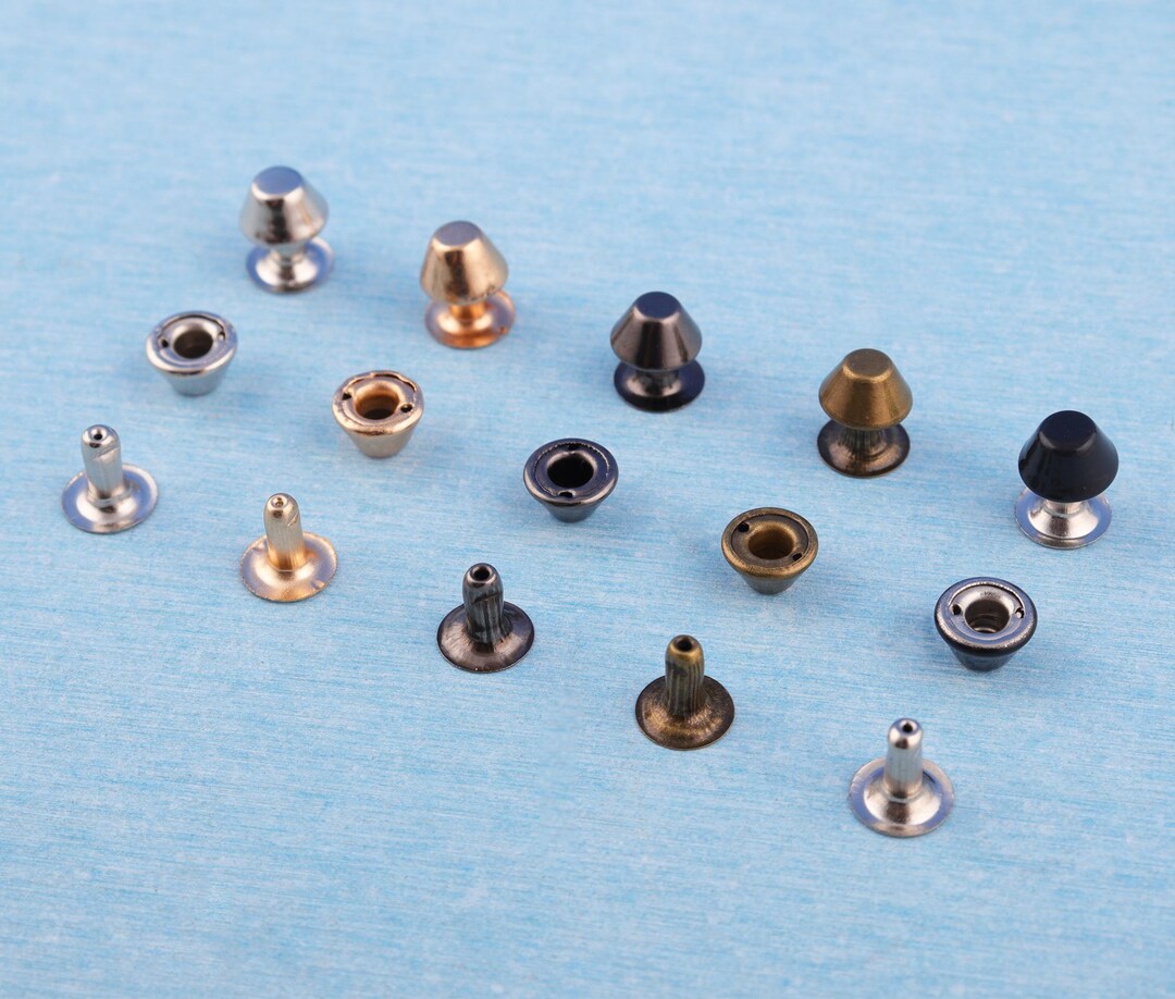 Iron Flat Cone Rivets:8mm Double Cap Metal Studs,5 Color - Etsy