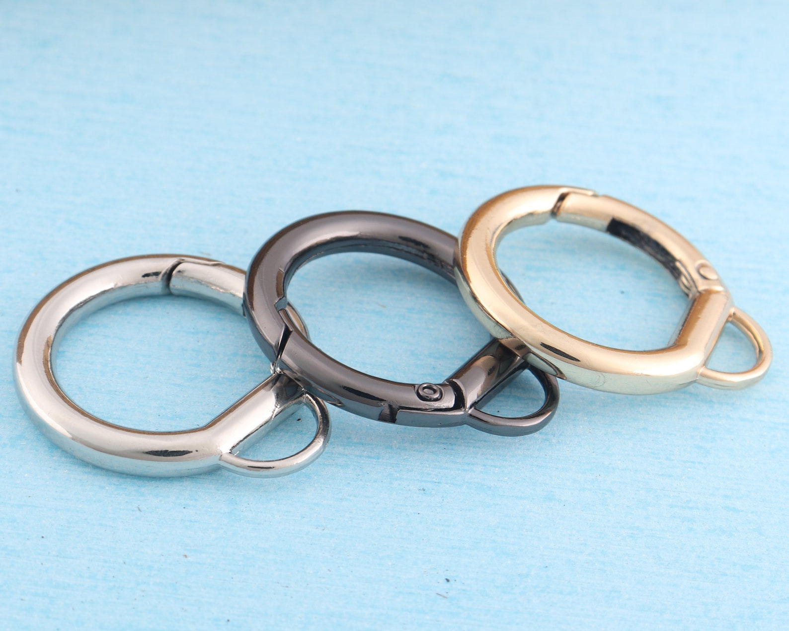 4-10pcs 1 Spring O Ring With Loop25mm Metal Round Snap - Etsy
