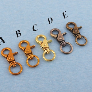 1/2" Metal Swivel Snap Hooks: Gold, Bronze, Antique Brass Bag Hardware (2-4-10 Pcs)