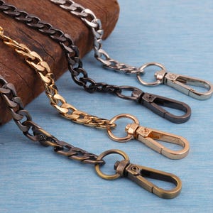 Pasek z metalowym łańcuszkiem do torebki: 120 cm łańcuszek do torebki z obrotowymi zapięciami