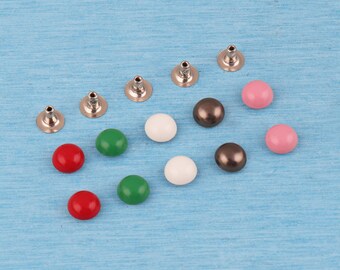Solid Color Dome Cap Rivets – Leather Craft DIY Supplies Decoration Hardware (9mm)