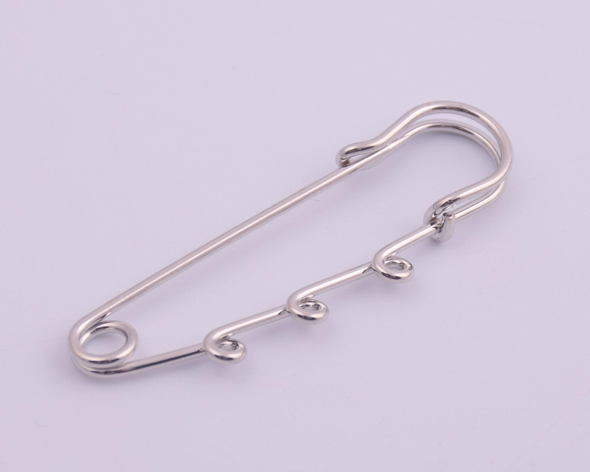 Safety pin 60mm plaid skirt pin triple loop iron pin brooch | Etsy