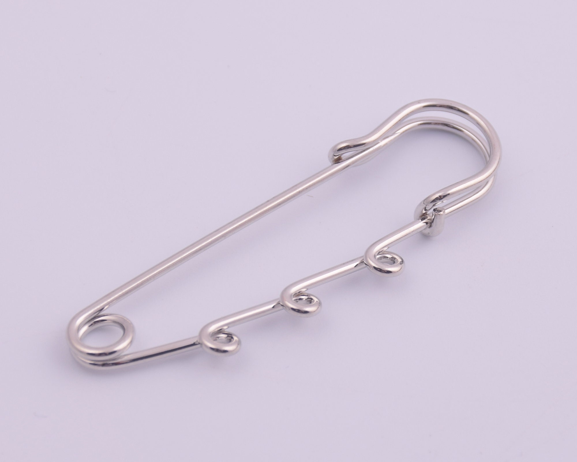 Safety pin 60mm plaid skirt pin triple loop iron pin brooch Etsy
