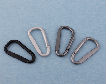Metall D-Förmiger Karabiner: Matt Schwarz/Weiß (60 x 30 mm)