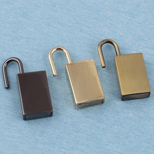 Metal rectangular padlock ,40*17mm purse lock bag lock ,DIY purse decoration hanger lock active,black/gold/bronze bag purse hardware