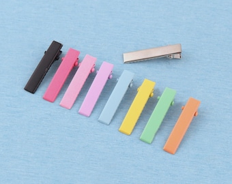 Colorful Metal Alligator Hair Clips: Snap Hairpins (32x7mm)