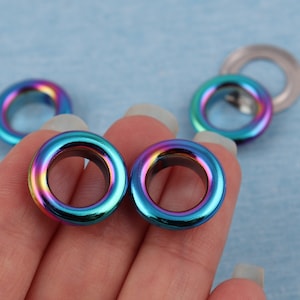 Rainbow Metal Eyelets with Washers: 10mm DIY Grommets