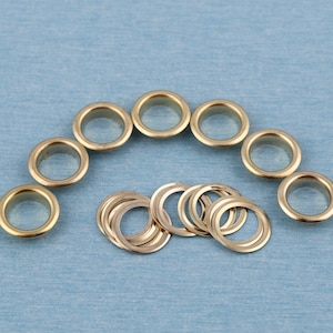 Gold Metal Eyelets with Washers: 10mm DIY Sewing Grommets