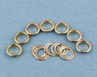 Ojetes de metal dorado con arandelas: Ojales de costura DIY de 10 mm