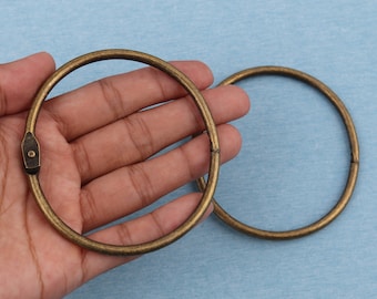 Antique brass binding rings,80mm outer metal bronze book card binder hinge snap o ring,multifunction o ring for round keyring accessory