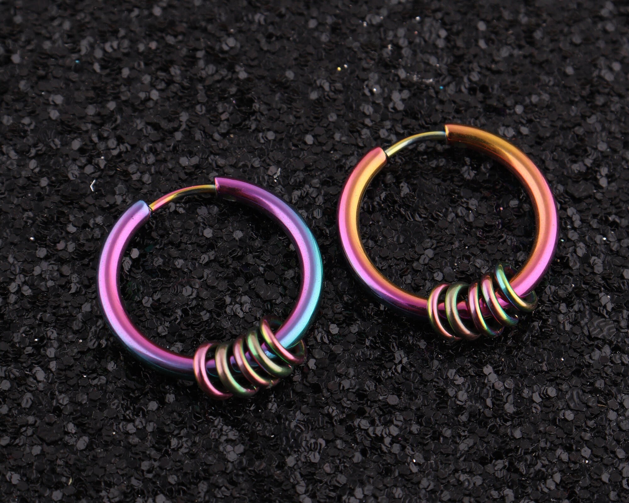 Rainbow cheap circle earrings