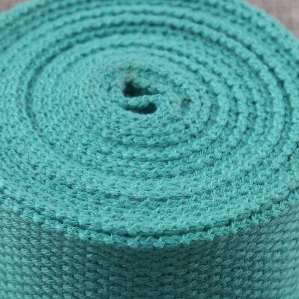 Teal cotton strap webbing,1/1.25/1.5" cotton canvas buckle webbing strap webbing pet collar webbing by yard for key fob purse strap belting