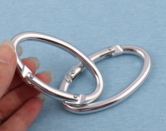 Silber Oval Karabiner Schlüsselanhänger: Aluminium Lager Karabinerhaken (75 x 45 mm)