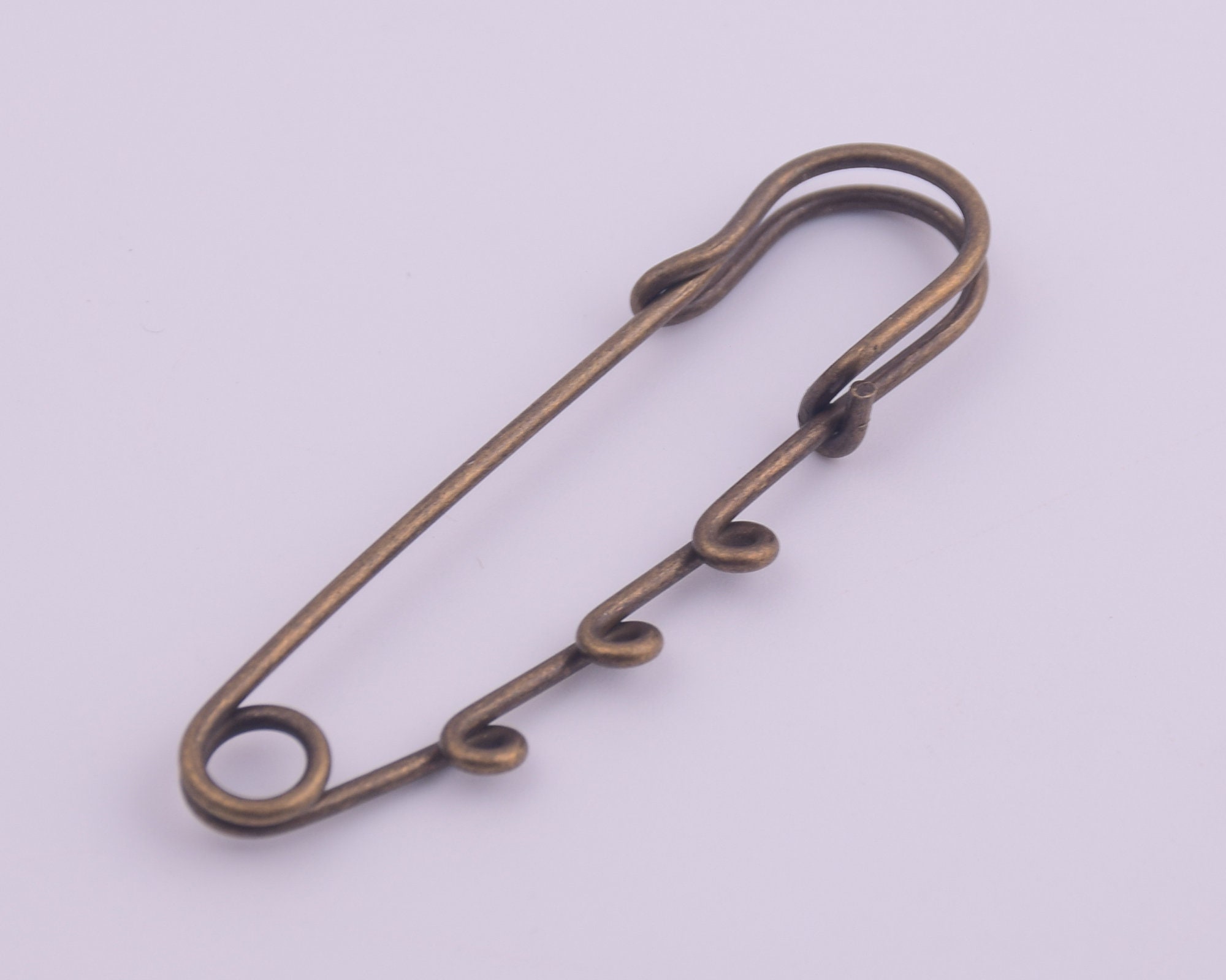 Safety pin 60mm plaid skirt pin triple loop iron pin brooch Etsy