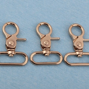 Light Gold Swivel Snap Hooks: 1.25&quot; Alloy Buckle Clasp (2-4-10 Pcs)